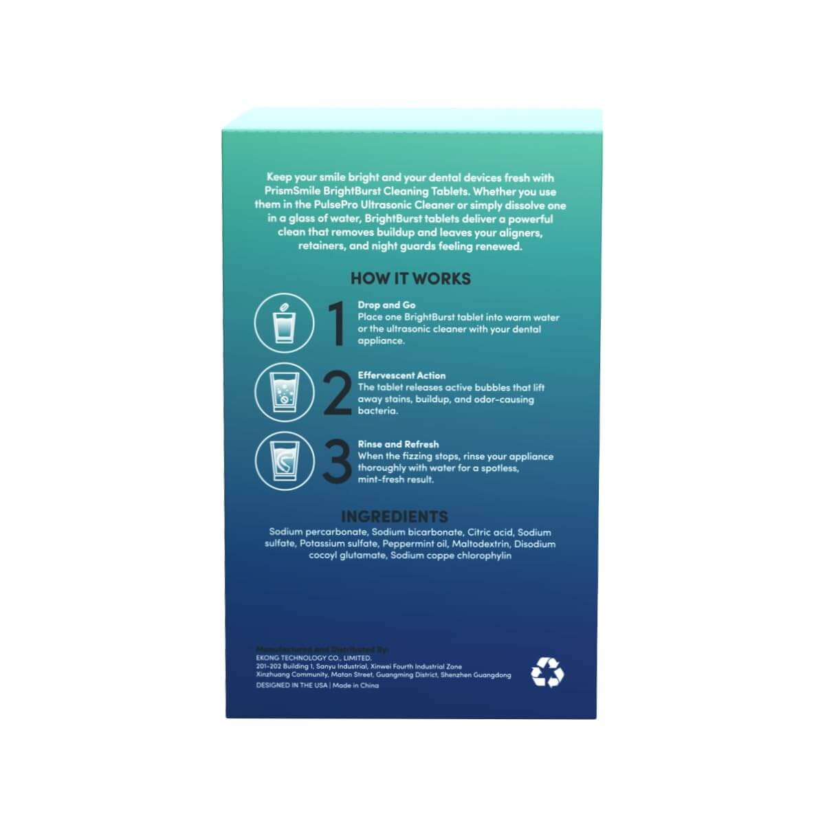PrismSmile retainer cleaning tablets for daily appliance cleaning